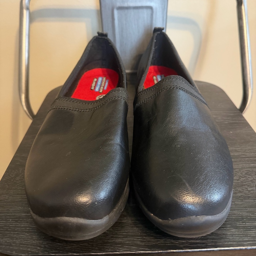 Skechers Work Black Slip Resistant Shoes Memory Foam Relaxed Fit - Picture 2 of 16